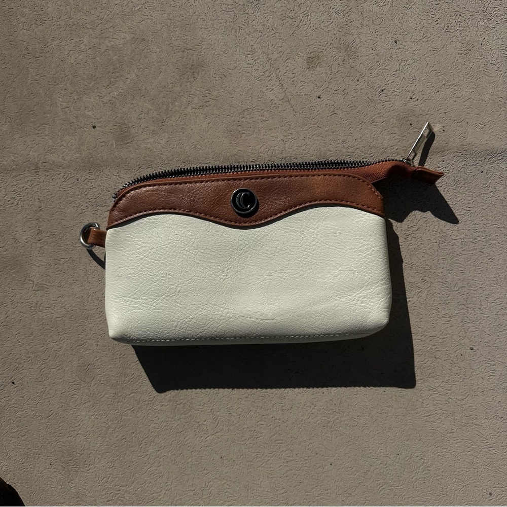 Two-Tone Leather Clutch